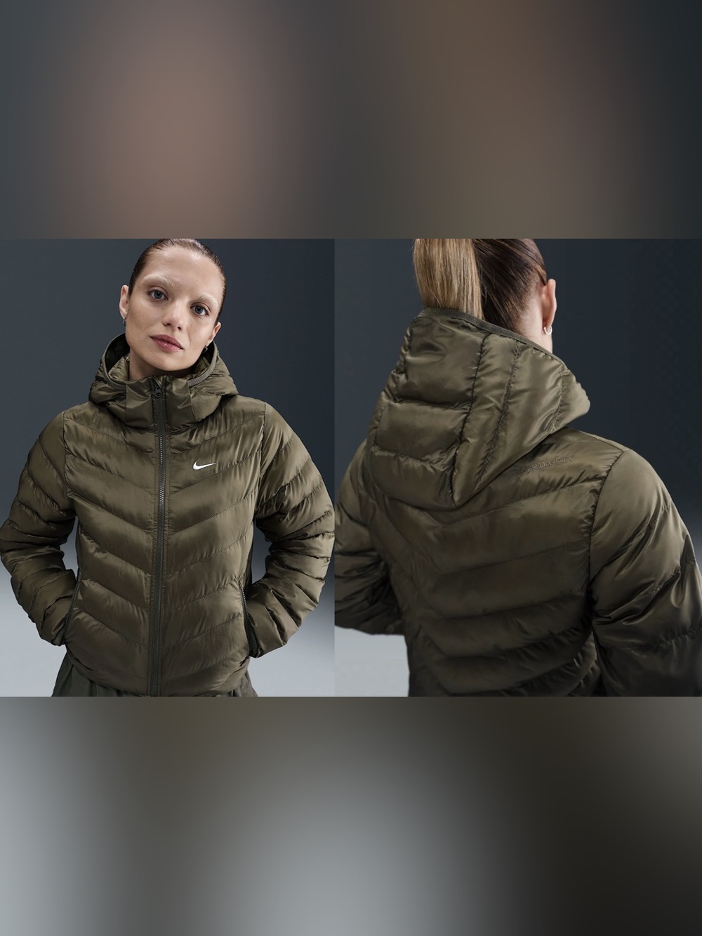 Nike Therma Fit Windrunner Hooded Olive Primaloft Puffer Sz M Medium HV2457-222